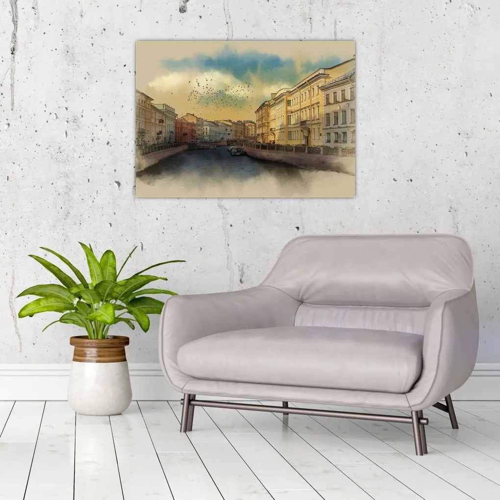 Tablou pe sticlă - Râul Moyka, Sankt Petersburg, Rusia (70x50 cm)