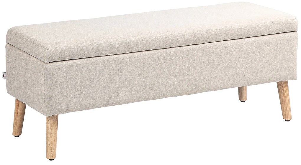 HOMCOM Banc de depozitare acoperit aspect in pentru dormitor, intrare, sufragerie, capacitate 220 kg, 110 x 39 x 45 cm, bej | Aosom Romania