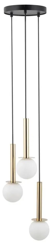 Lustră pe cablu DAISY 3xG9/12W/230V d. 27 cm auriu/negru/alb