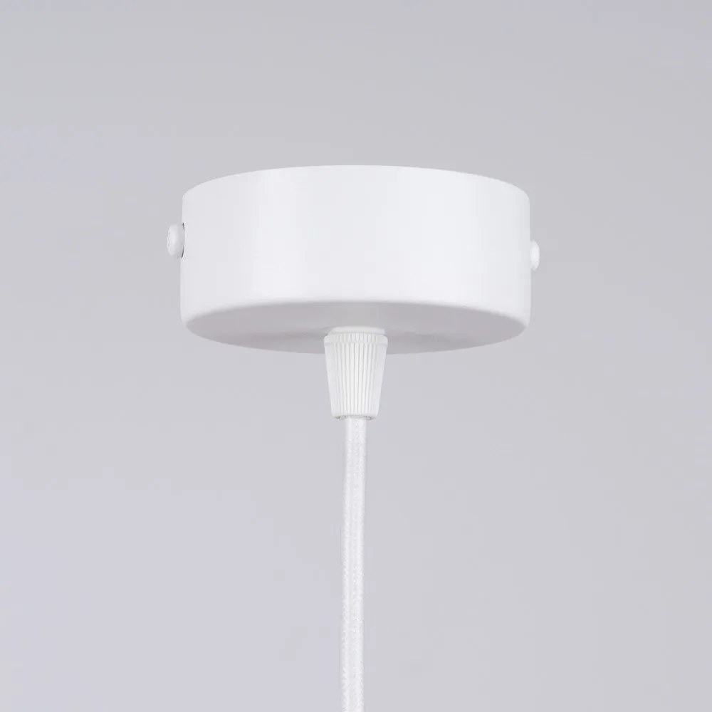 Lustră albă cu abajur din sticlă Belinda – Sollux