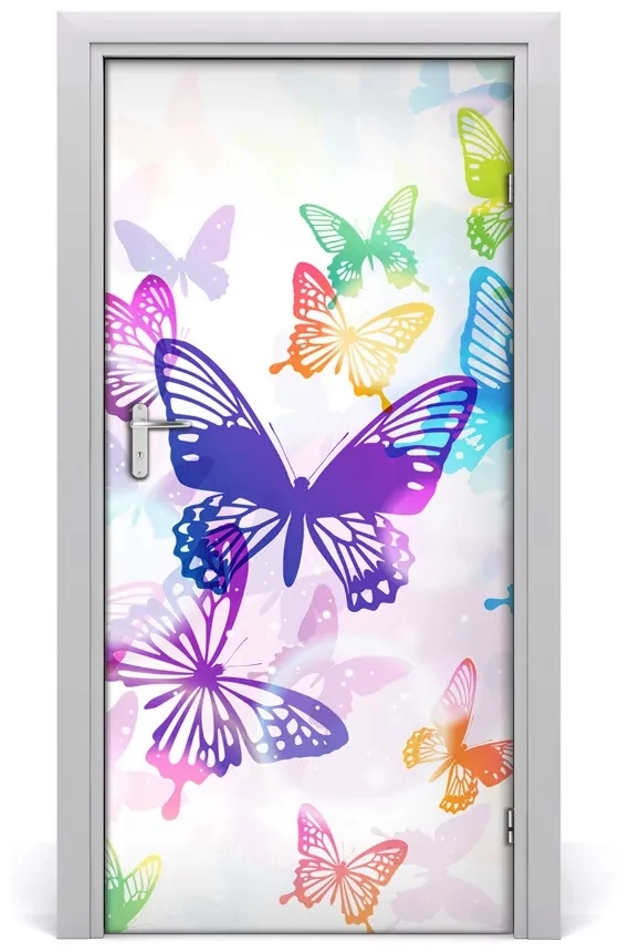 Autocolante pentru usi fluturi colorat