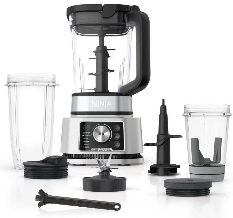 Blender Ninja Foodi Power Nutri CB350EU, 1200W, 2.1L, 3in1, 6 programe, Smart Torque, Auto-iQ, Negru/inox
