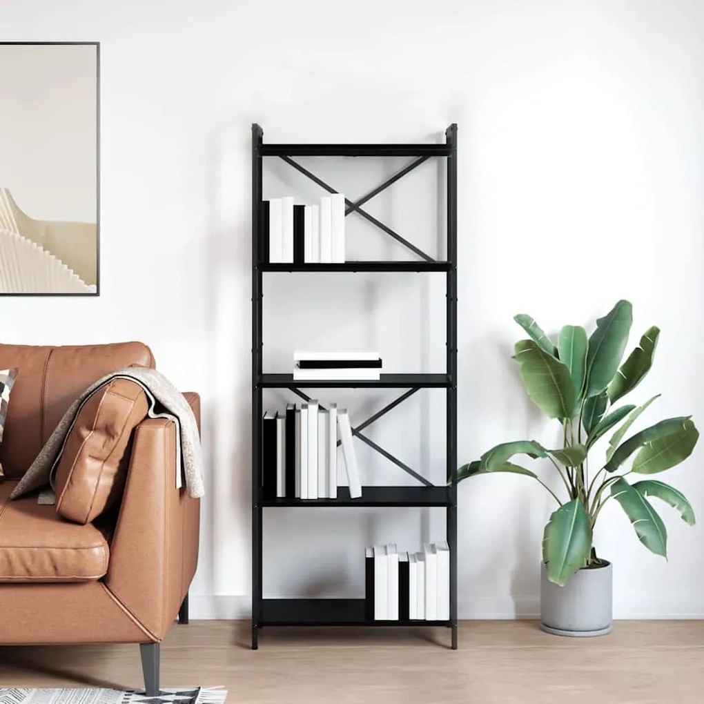 vidaXL Bibliotecă Stejar negru 60 x 30 x 153 cm Lemn compozit