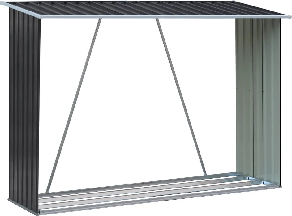 Magazie pentru lemn, antracit/alb, 217x82x154 cm, DARYL TIP 2
