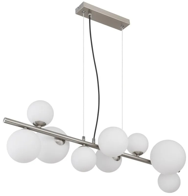 Lustra suspendata 9L design modern Riha nichel