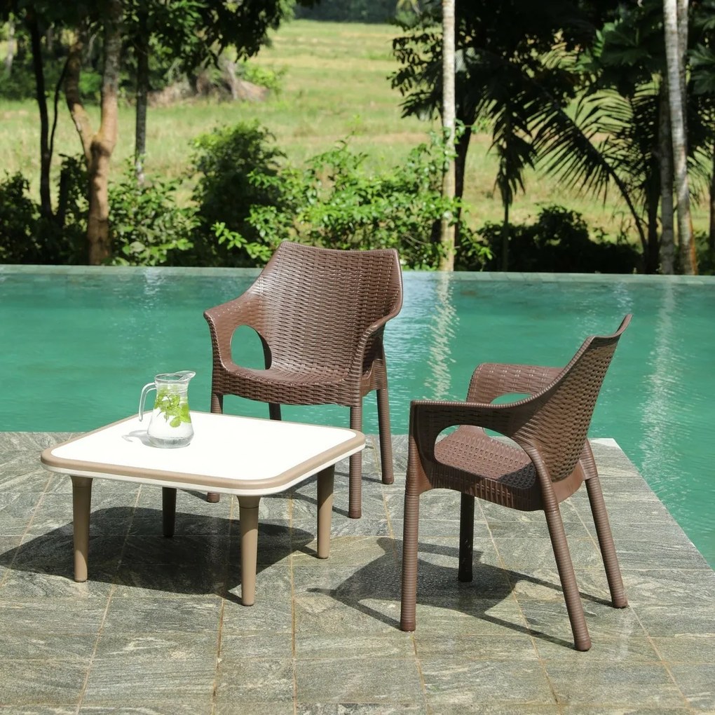 Scaun din ratan Cambridge Dark Brown 61 x 54 x 80 cm