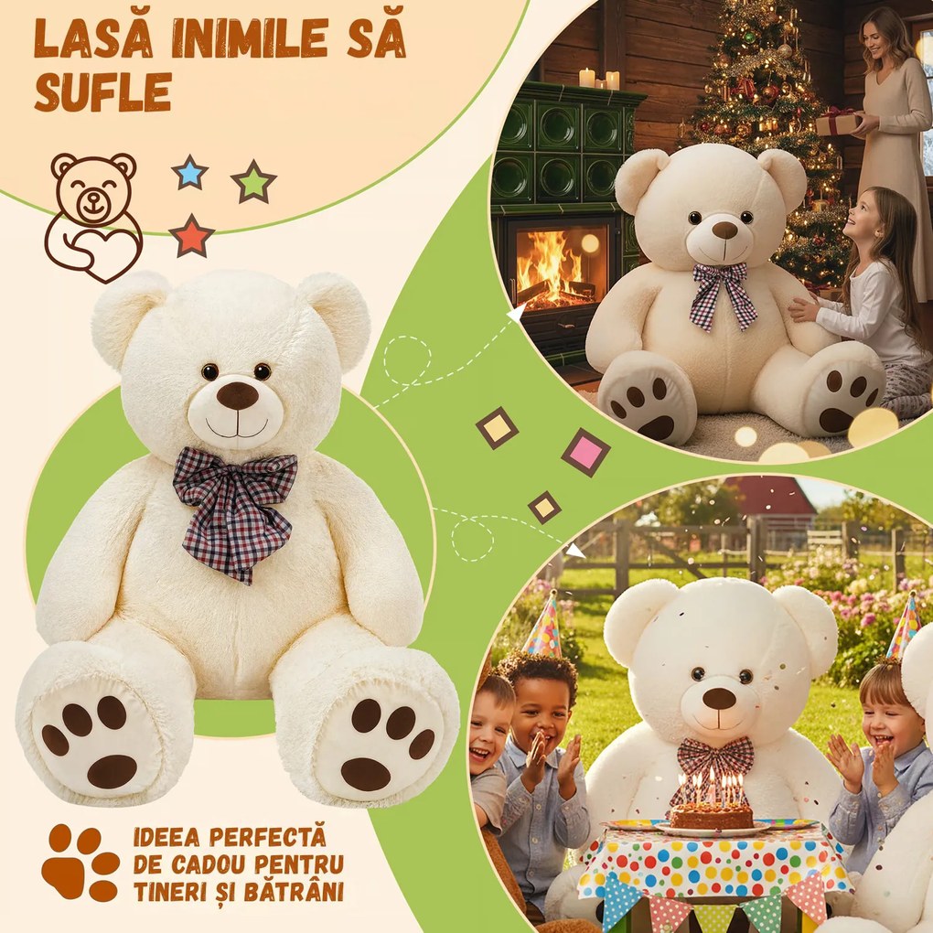 Urs mare de pluș BENY, 100cm, crem Monzana