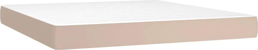 vidaXL Saltea cu arcuri buzunar, fermitate medie, cappuccino, 160x200x20 cm, piele eco