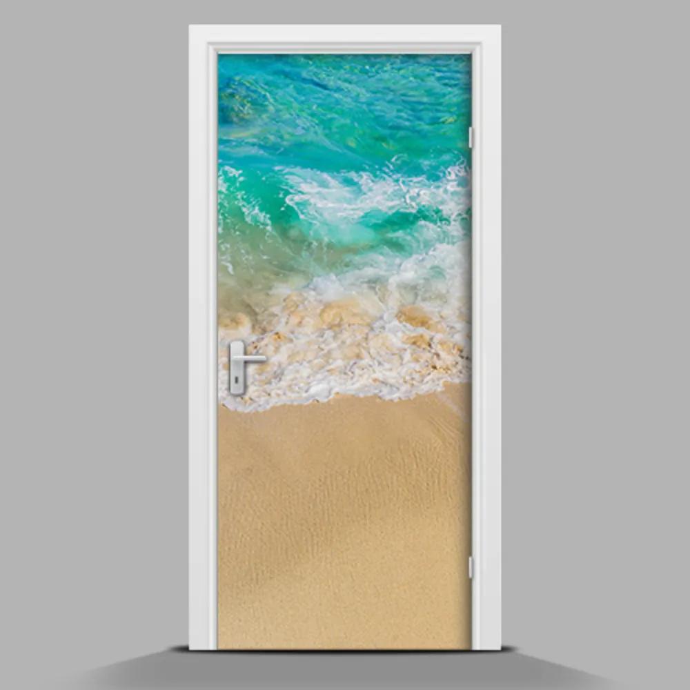 Autocolant de uşă Pe plajă