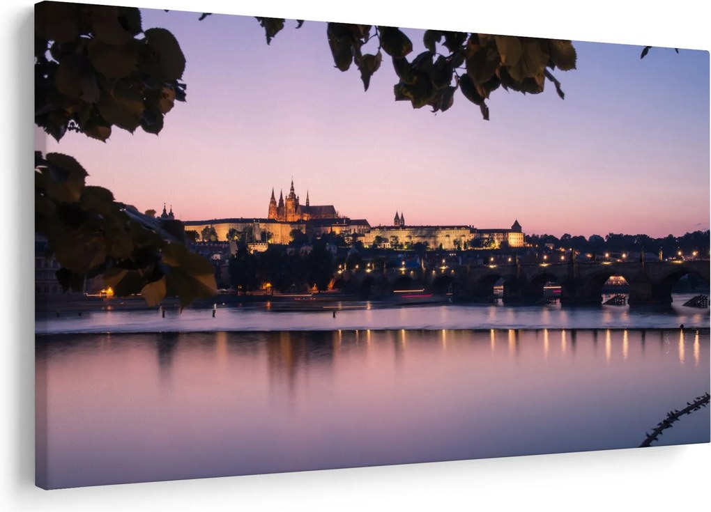 Tablou cu palatul din Praga și Vltava (90x60 cm)