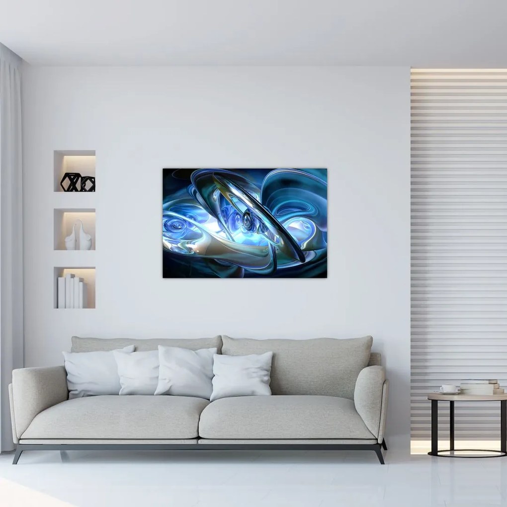 Tabloul fractalilor în albastru (90x60 cm)