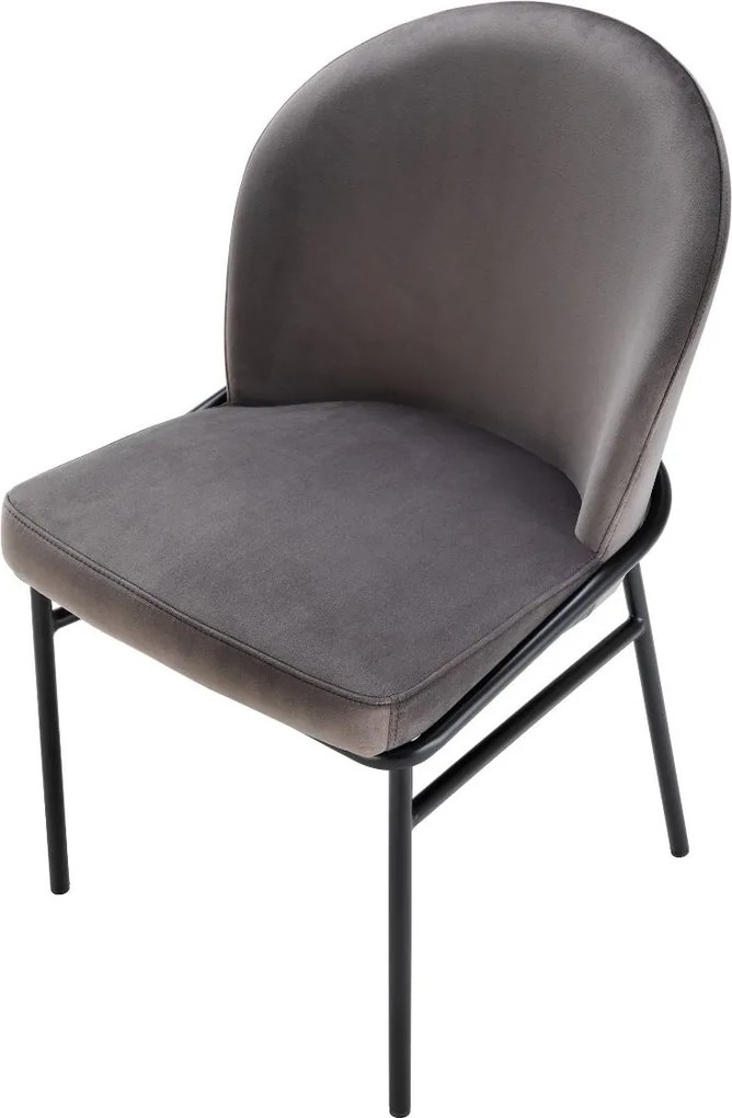 Set de 2 scaune design modern Willis, catifea Savona gri 113773 HZ