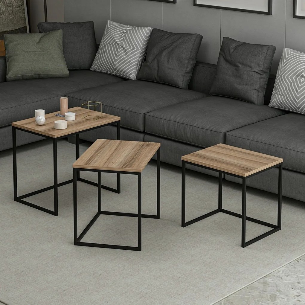 Masă pliabilă Evia Walnut, 3 buc