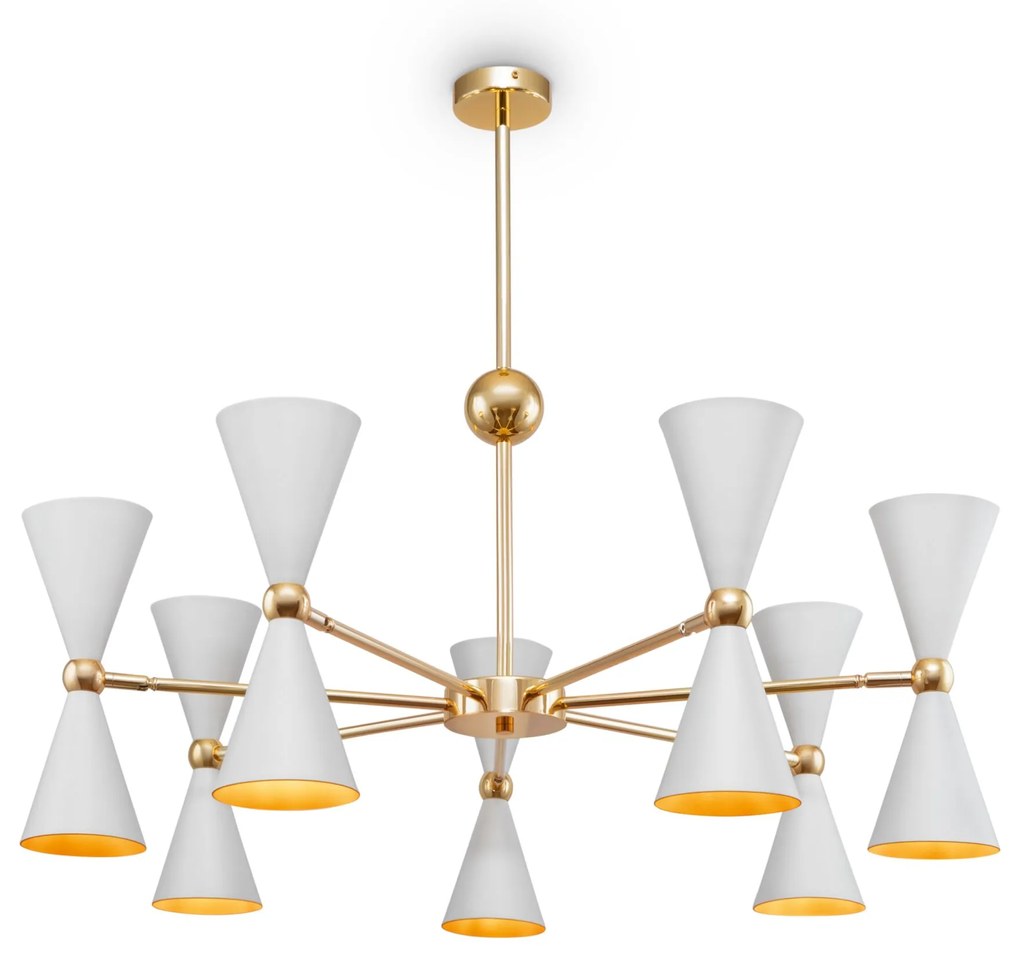 Candelabru Vesper Maytoni E14, Alb | Auriu, MOD108PL-14WG, Germania