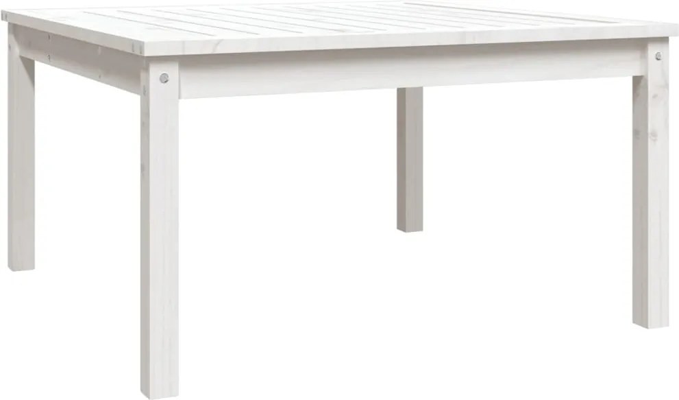 vidaXL Măsuță de grădină, alb, 82,5x82,5x45 cm, lemn masiv de pin