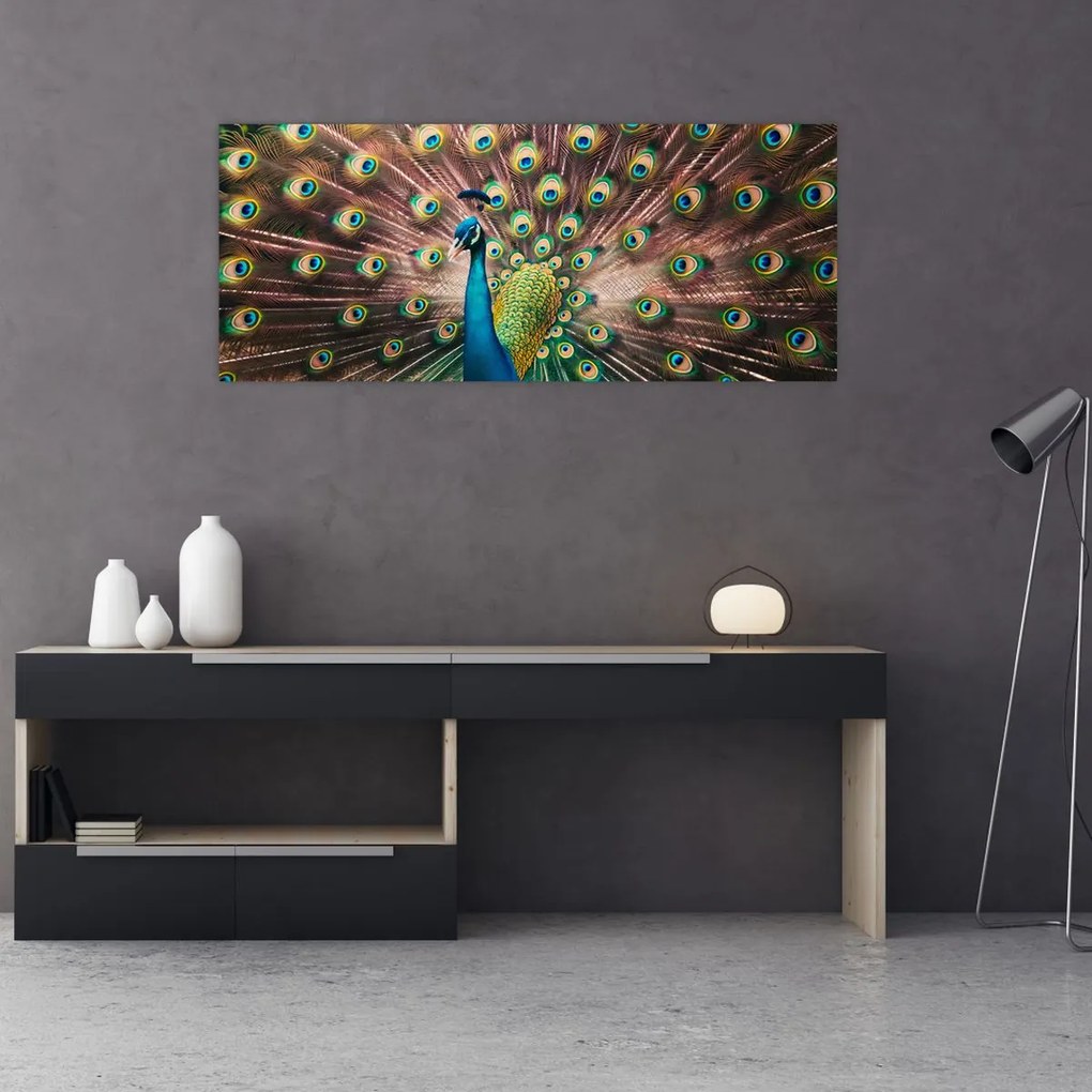 Tablou - Păun (120x50 cm)