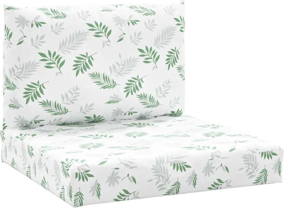 vidaXL Perne pentru paleți, 2 buc., model de frunze, țesătură oxford