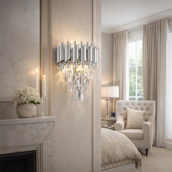 Brilagi - Aplica de perete ECLIPSE 2xE14/10W/230V argintie