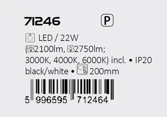 Plafoniera LED moderna Lauri D-21,5cm negru