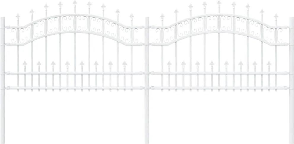 vidaXL Gard de Grădină Alb 240 x 118 cm Oțel vopsit în pulbere