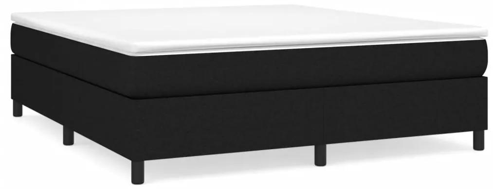 Cadru de pat box spring, negru, 160x200 cm, textil Negru, 35 cm, 160 x 200 cm