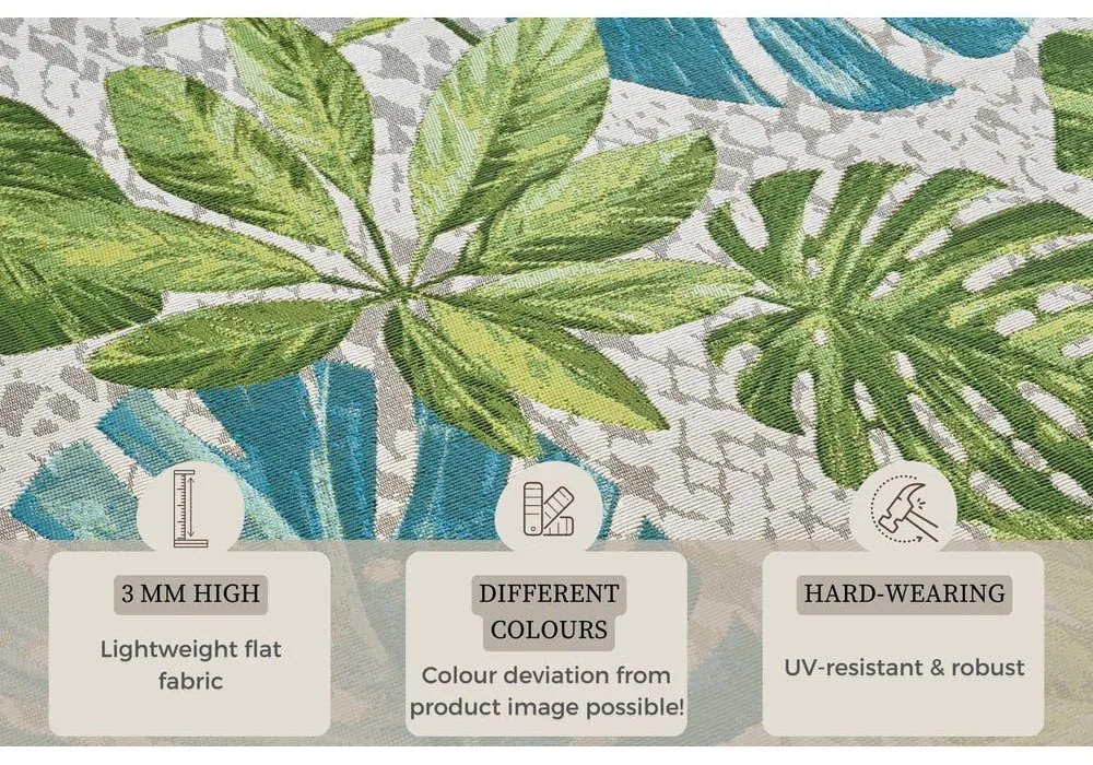 Covor de exterior verde/turcoaz 80x165 cm Flair – Hanse Home