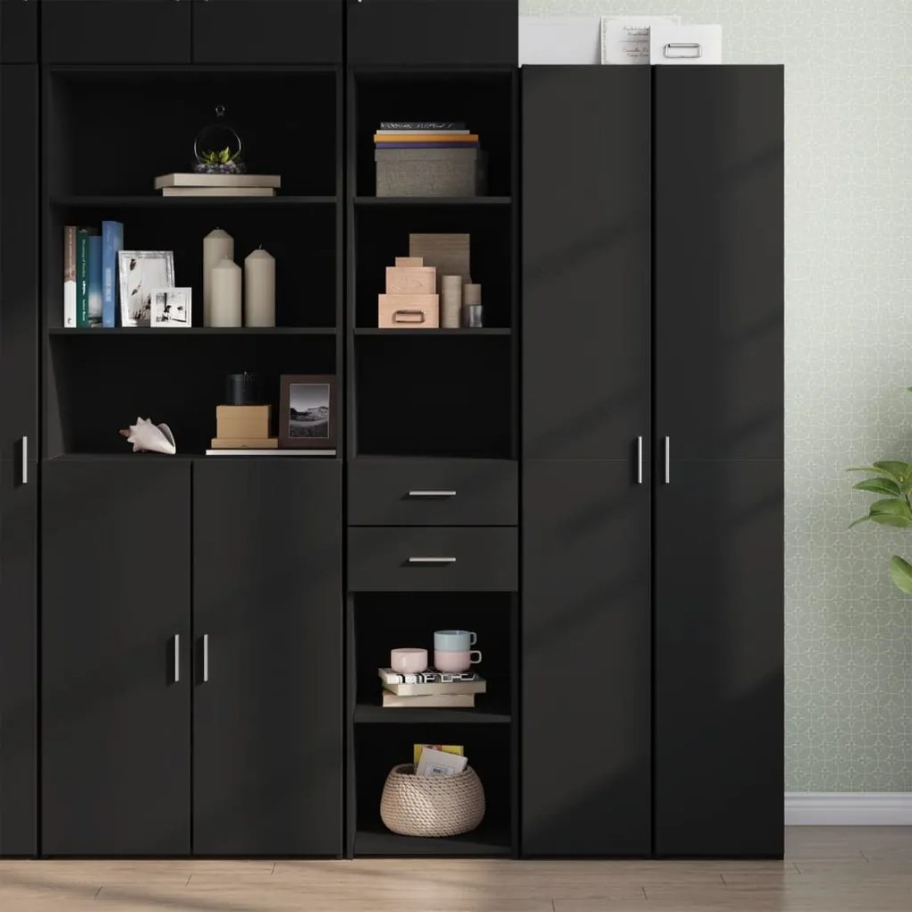 vidaXL Dulap înalt, negru, 40x42,5x185 cm, lemn prelucrat