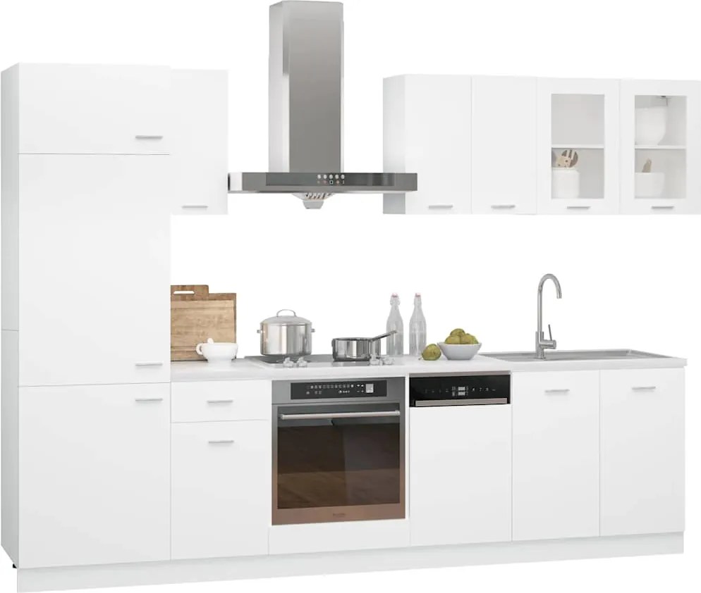 vidaXL Set dulapuri de bucătărie, Lyon, 8 piese, alb, PAL