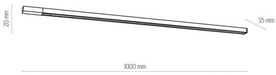 Sistem de șină monofazic TRACER 1 m alb