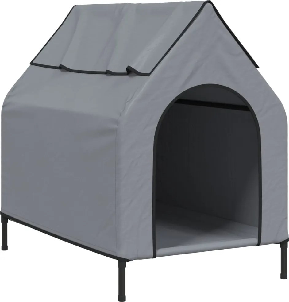 vidaXL Casă pentru câini, gri deschis, țesătură Oxford și oțel