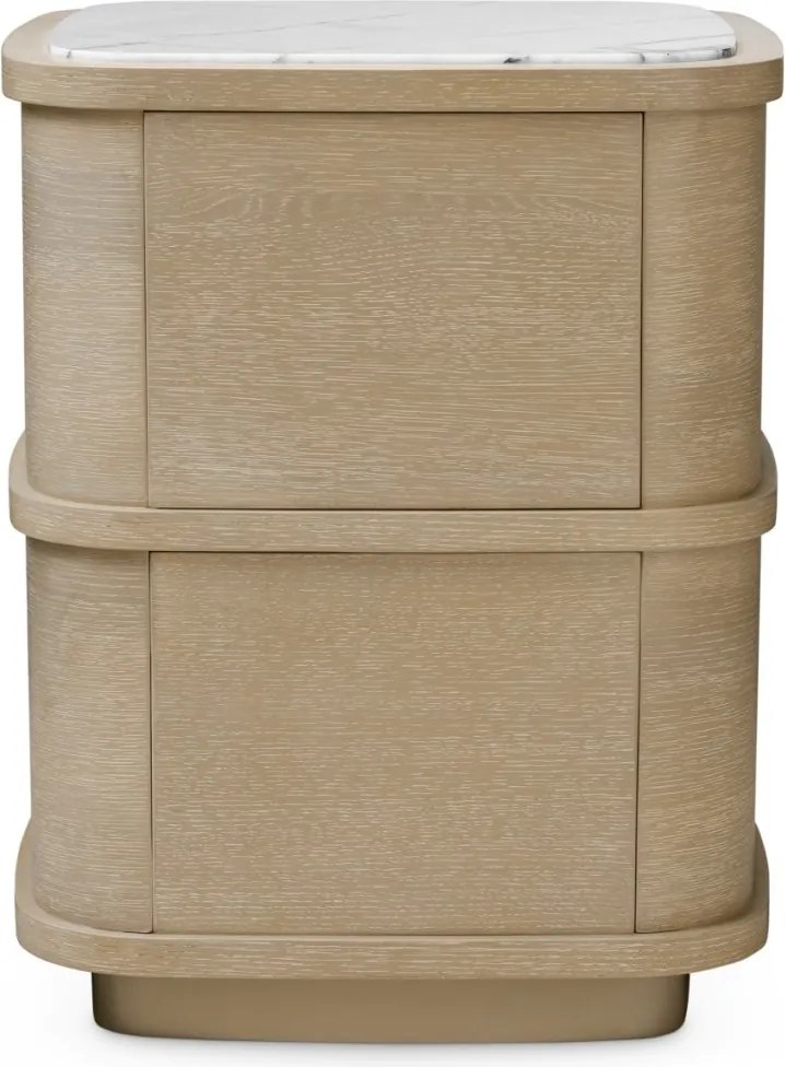 Noptiera/ masuta laterala design LUX Cabana S, furnir stejar albit