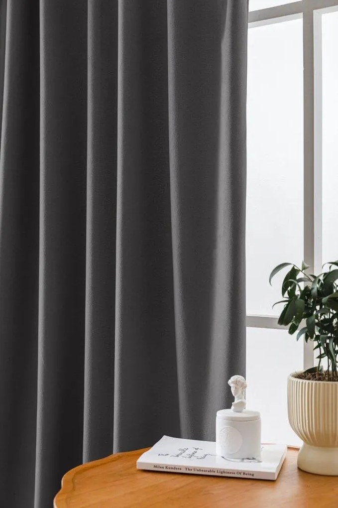 Draperie din catifea opaca Culoare gri deschis, VELVET 140x250 cm