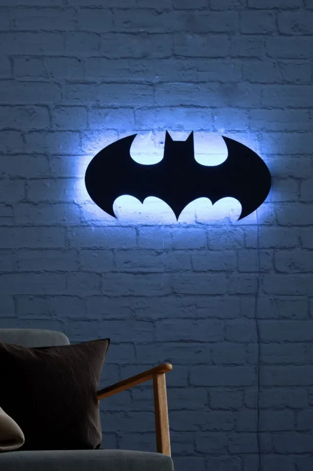 Semn Luminos LED Batman, Albastru | BIANO