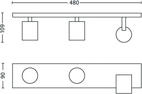 Philips RUNNER 53093/48/12 - Spot LED RGBW dimabil, 3x GU10 4,8W 230V, finisaj cromat, cu telecomandă inclusă