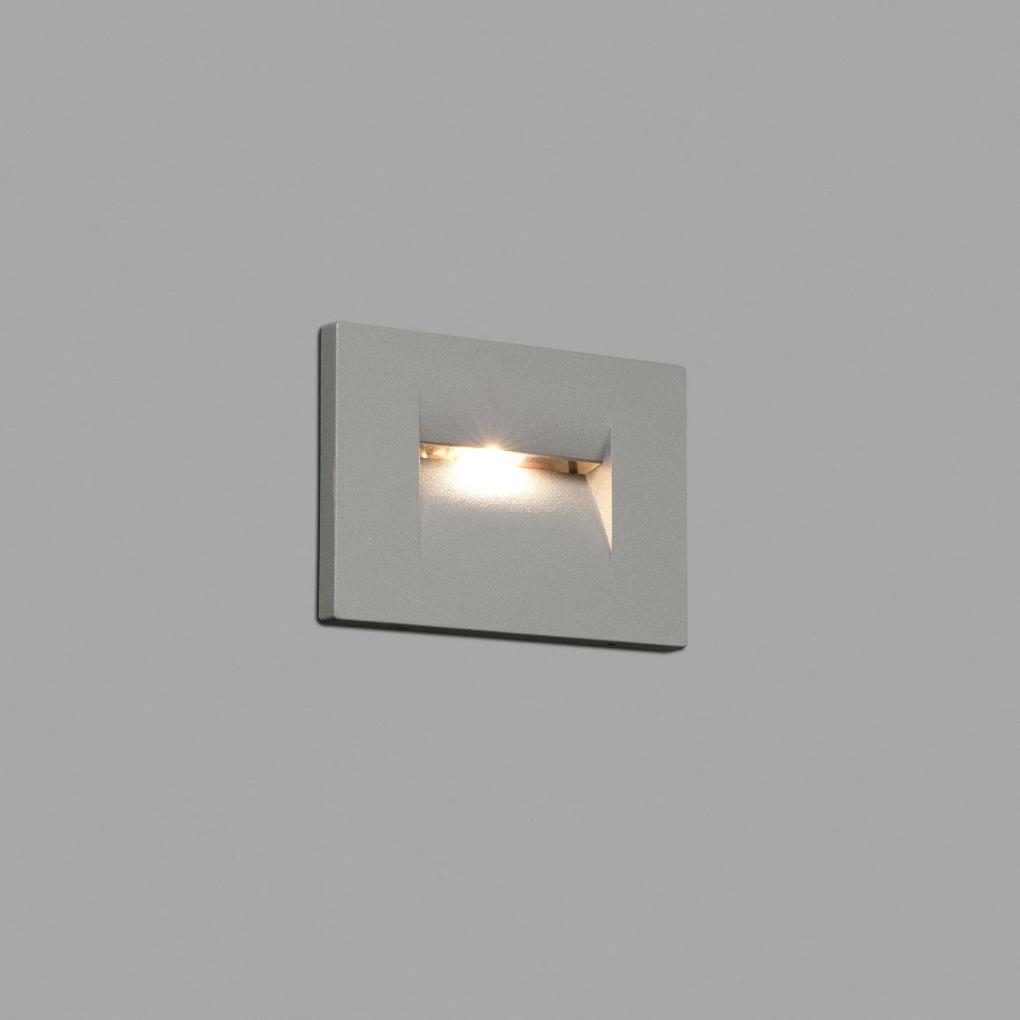 Horus 75 LED - Lampă încastrată în perete gri din aluminiu