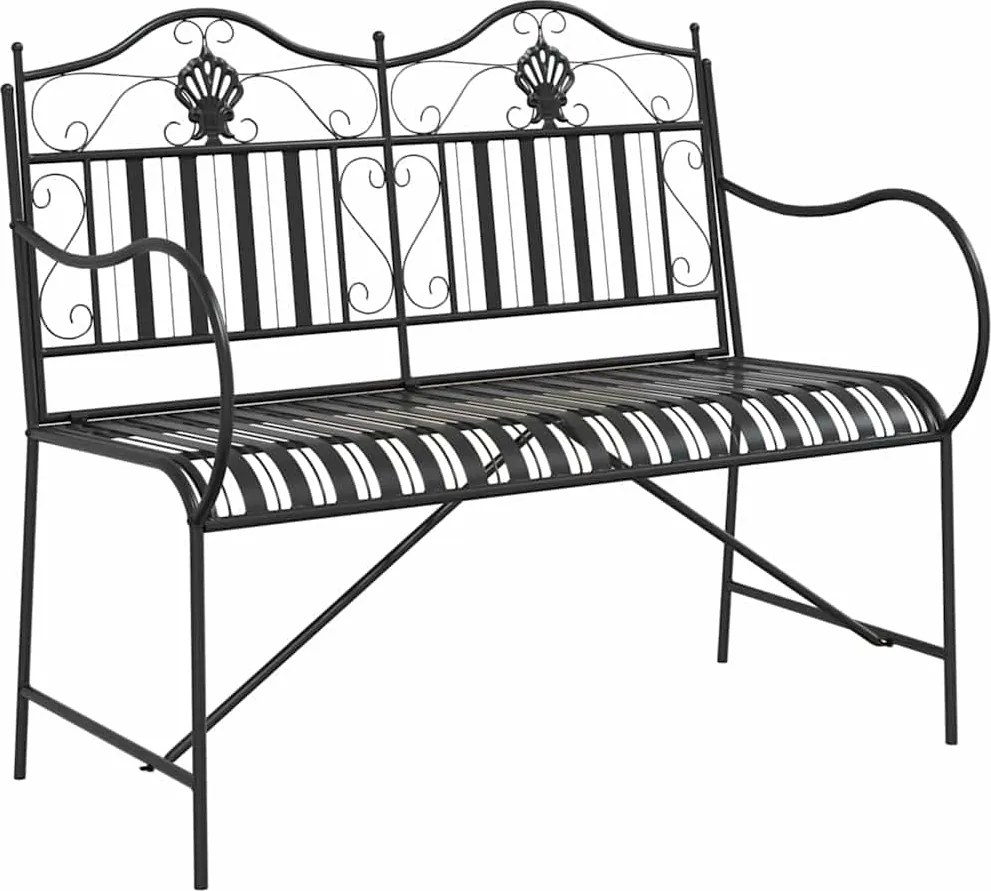 vidaXL Bancă de grădină Negru 103,5 x 59 x 89 cm Oțel