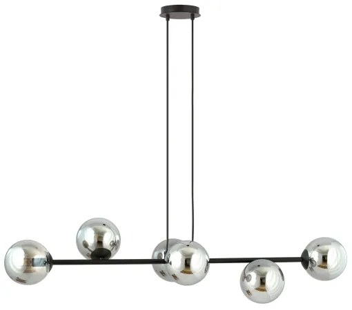 Lustră pe cablu ROSSI 6xE14/10W/230V negru/gri