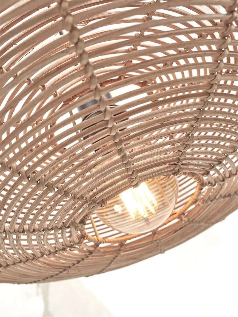 Lampadar eco din bambus cu ratan Tanami L white/disc, nat
