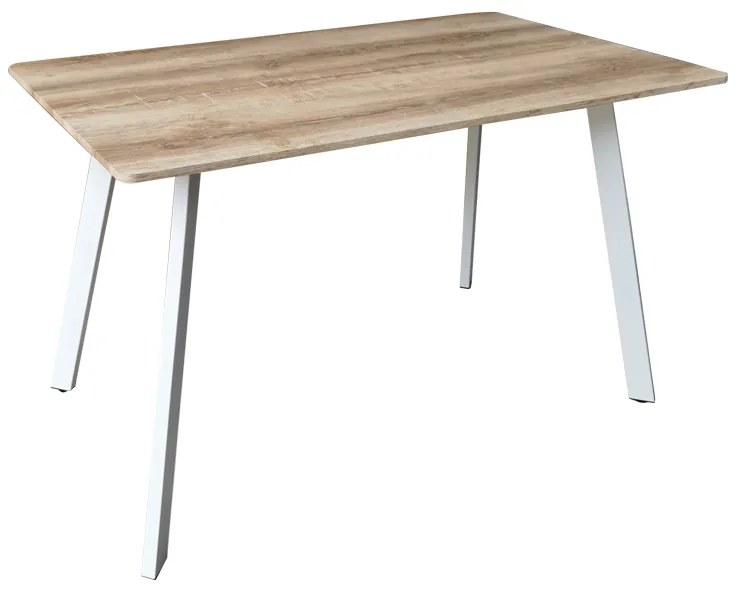 Masa Bucatarie/Dining Sergio MDF Stejar Sonoma, Picioare Albe 120x70x75cm