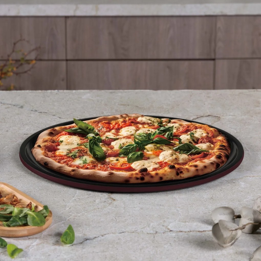 Tava pizza 36 cm Leonardo Berlinger Haus BH 7923, visiniu mat, antiaderenta