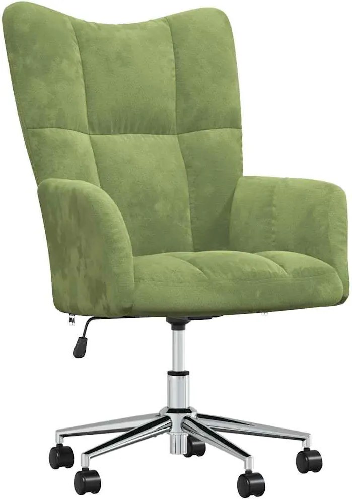 vidaXL Scaun de relaxare, verde deschis, catifea