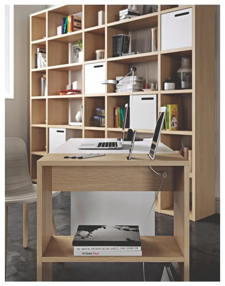 Bibliotecă TemaHome Pombal, lățime 255 cm, maro deschis