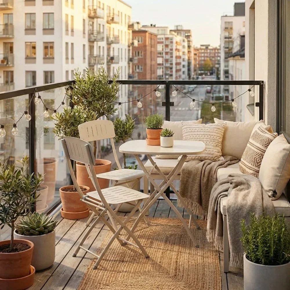 Set de dining pentru grădină bej din oțel pentru 2 persoane Yvonne – Bizzotto