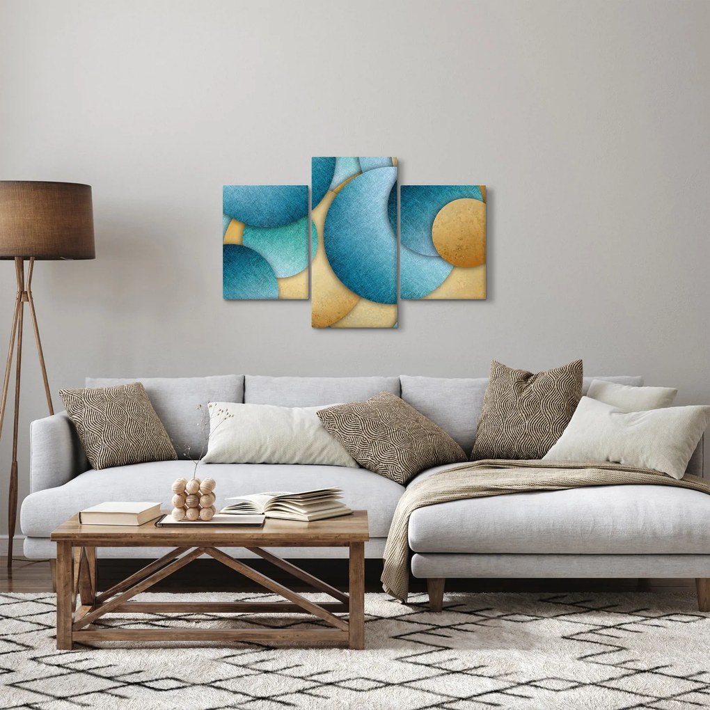 Tablou cu abstracție cercuri (90x60 cm)