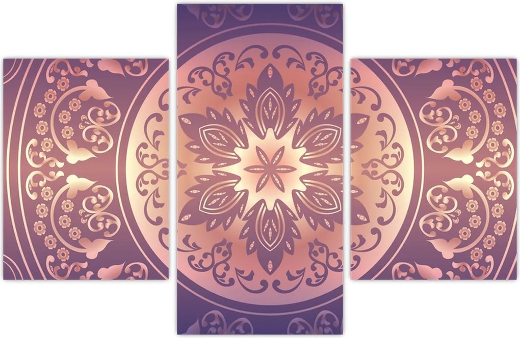 Tablou - Mandala pe gradient violet (90x60 cm)