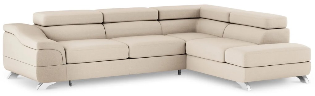 Coltar extensibil Onyx, colt pe partea dreapta cu tapiterie din tesatura structurala, bej