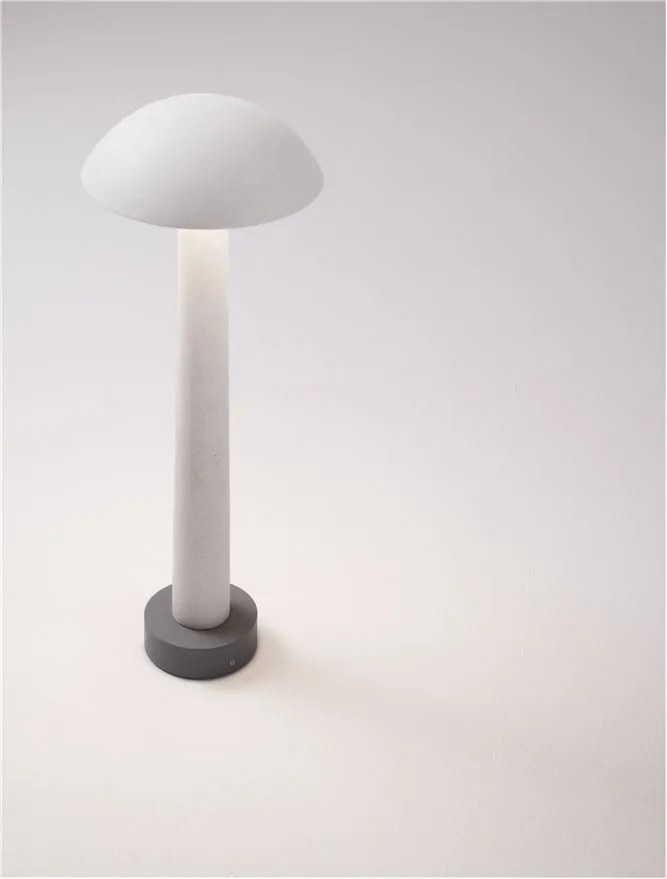 Stalp LED din ciment alb pentru exterior IP65 Tura H-55cm
