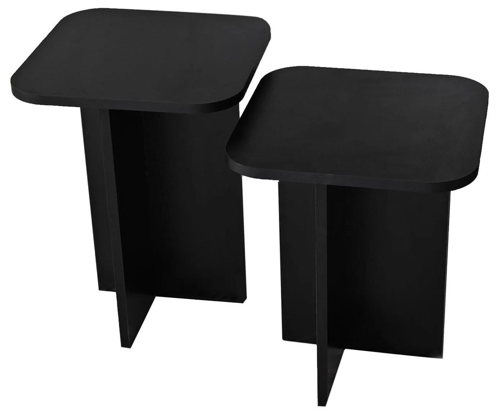 Set 2buc. măsuțe laterale Diveta (negru) . 1094794