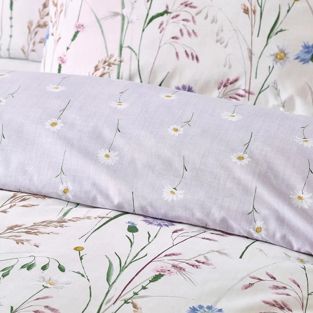 Lenjerie de pat mov lavandă-bej pentru pat de o persoană 135x200 cm Grasmere – Catherine Lansfield