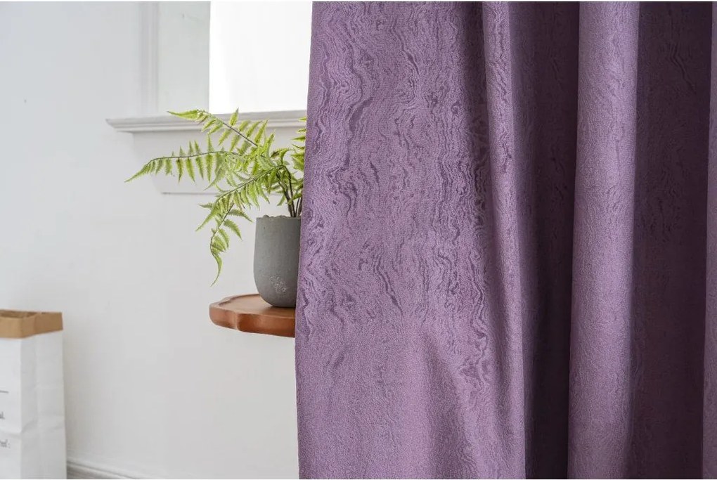 Draperie opaca DUNES VELVET 140x250 cm, mov Agatat: Inele metalice